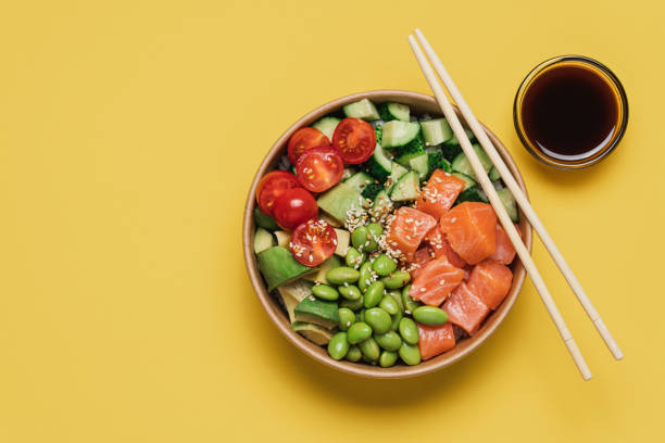 istock Salmon poke bowl 1355446825