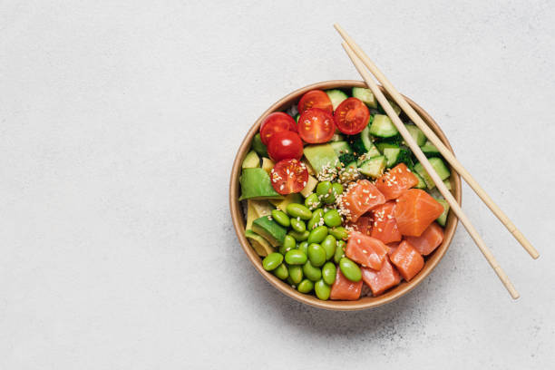 istock Salmon poke bowl 1355446885
