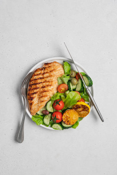 istock Grilled chicken breast  with  vegetable 1355447878
