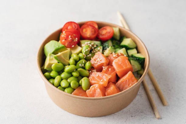 istock Salmon poke bowl 1355447948