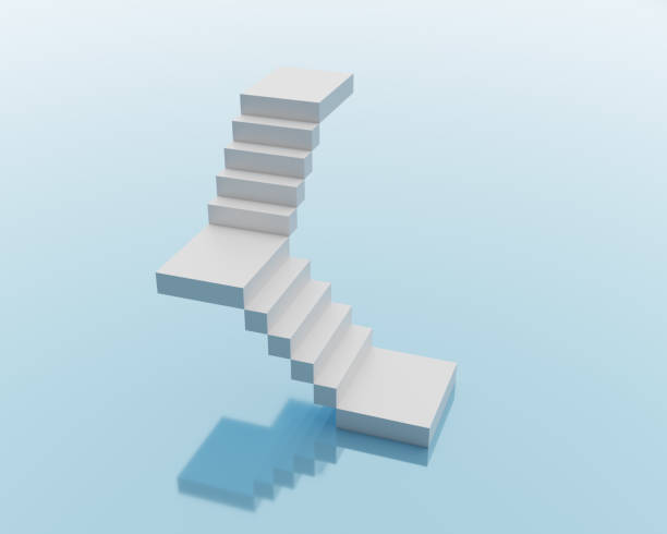 istock Abstract staircase. Stairs with steps, business concept 1355449440