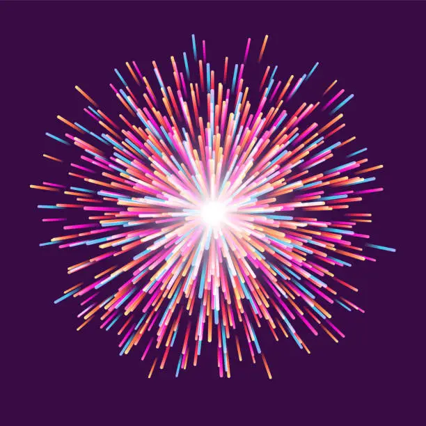 Vector illustration of Stylised modern firework explosion