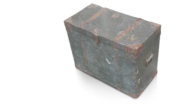 istock old and dirty green wooden box on white background, object, container, vintage, copy space 1355453172