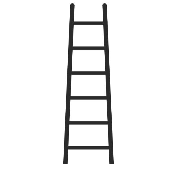 ilustraciones, imágenes clip art, dibujos animados e iconos de stock de escalera con peldaños para subir a la cima, ilustración de stock de escalera - ladder
