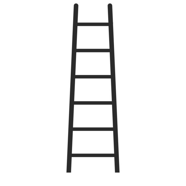 ilustrações de stock, clip art, desenhos animados e ícones de ladder with rungs for climbing to the top, stepladder stock illustration - ladder