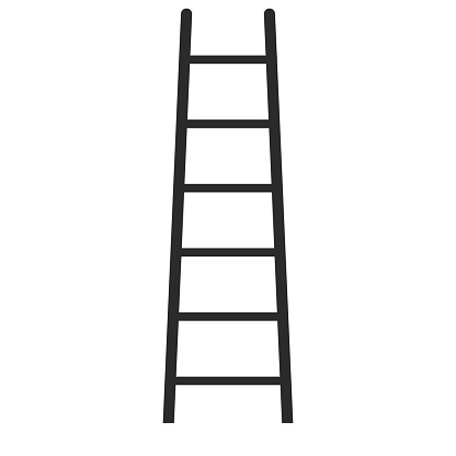 Ladder with rungs for climbing to the top stepladder stock illustration