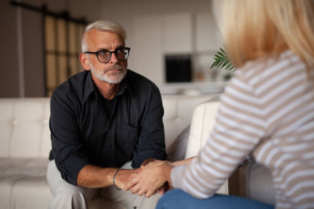 istock Support at difficult times. Despair and anxiety in senior man 1355459660