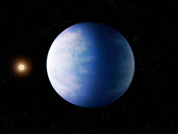 istock Large exoplanet with star. Planet similar to Earth. 1355464086
