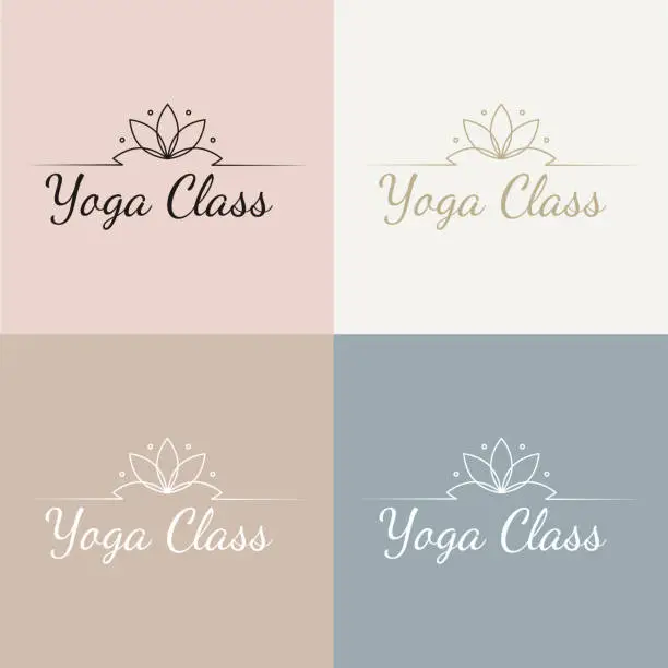 Vector illustration of An elegant, feminine logo for yoga business.Logo in minimalism style. Vector illustration.