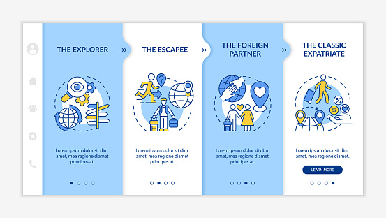 Expats Symbol Types Of Expatriates Onboarding Vector Template Stock Illustration ...