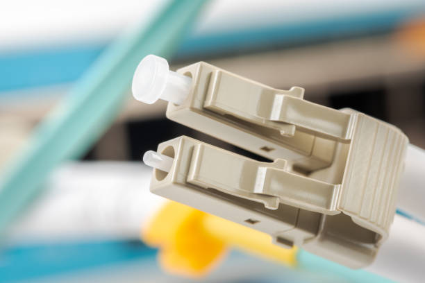 istock Duplex fiber optic patch cord with connectors type LC 1355465737