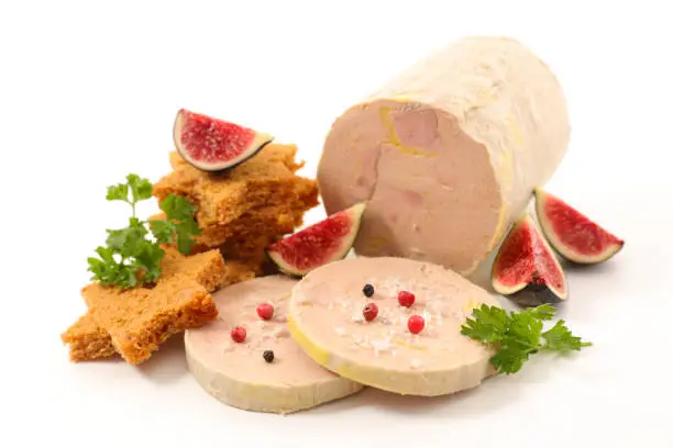 festive french food- foie gras with toast and fig