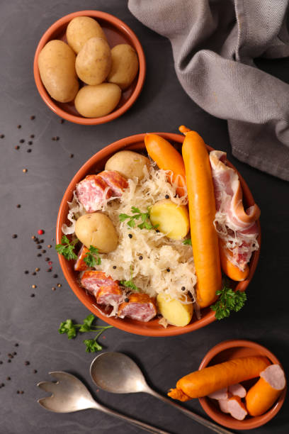 istock sauerkraut with cabbage,  sausage and potato 1355466624