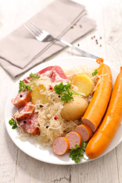 istock sauerkraut with cabbage,  sausage and potato 1355466682