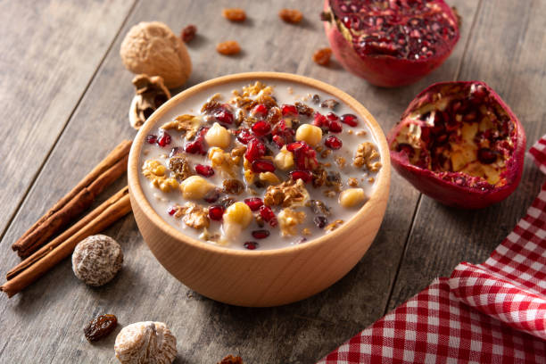 istock Traditional Turkish Noah's pudding in bowl 1355466893