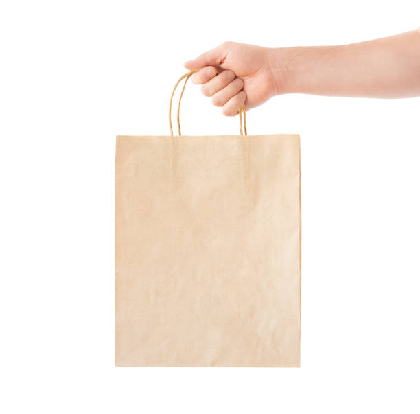 шоппер - paper bag bag brown handle стоковые фото и изображения