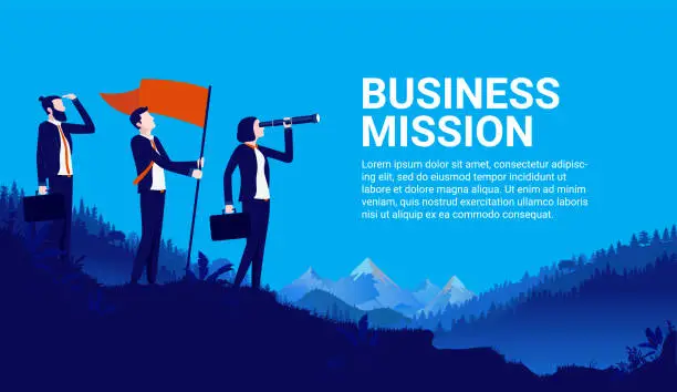 Vector illustration of Business mission vector illustration