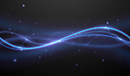Abstract blue light electric lines background in vector