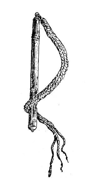 ilustrações de stock, clip art, desenhos animados e ícones de antique illustration: knout whip - whip