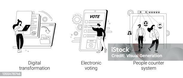 Digitalization Abstract Concept Vector Illustrations Stock Illustration ...