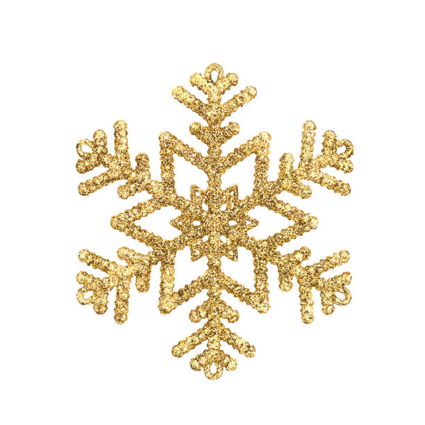 istock Golden toy snowflake isolated on a white background. 1355482884