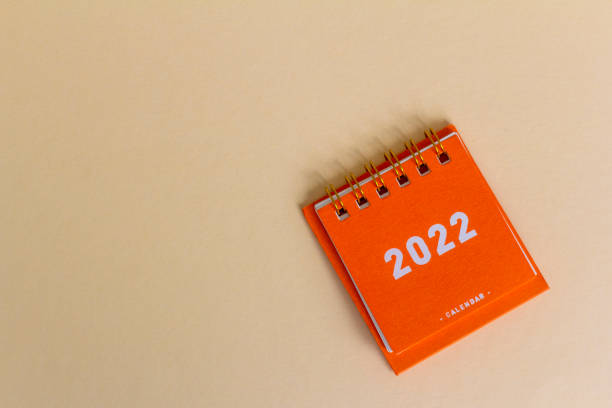 istock Calendar for the new year 2022.Desktop calendar on a light background. 1355487812