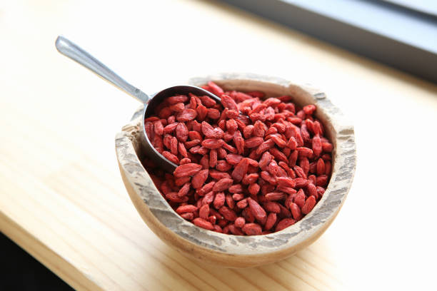 istock Red goji berries used for health medicinal purposes 1355488917
