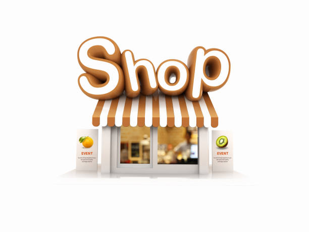 Simple, stylish and 3D character shop icon