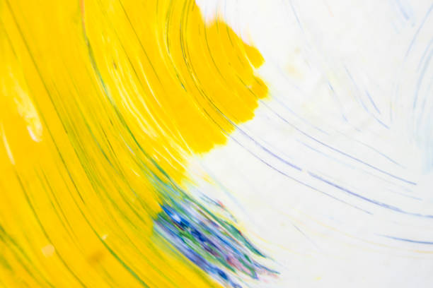 istock Abstract colorful background. Close-up blended brush strokes with selective focus. Abstract ink design template mixed texture background 1355492330