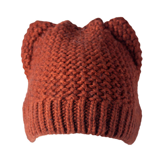 istock women's hat knitted isolated on white background. warm winter accessory 1355494850