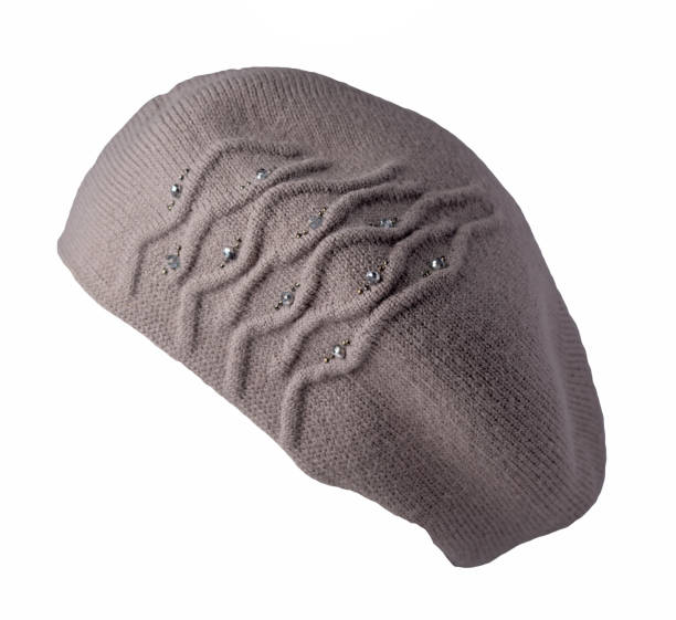 female  beret isolated on white background. autumn accessory