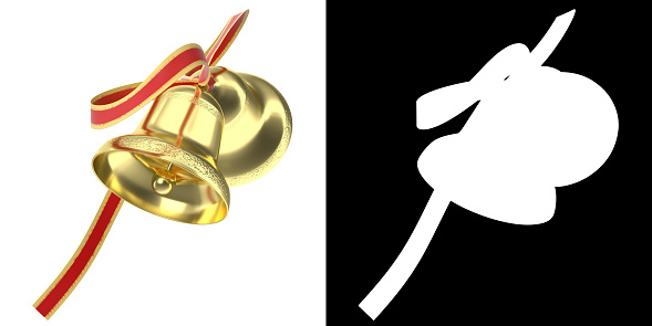 3D rendering illustration of a couple of christmas bells