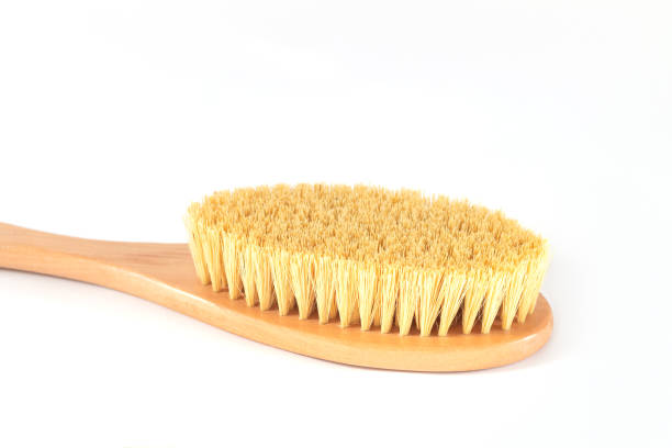 istock Dry anti cellulite massage brush isolated on white background 1355498250