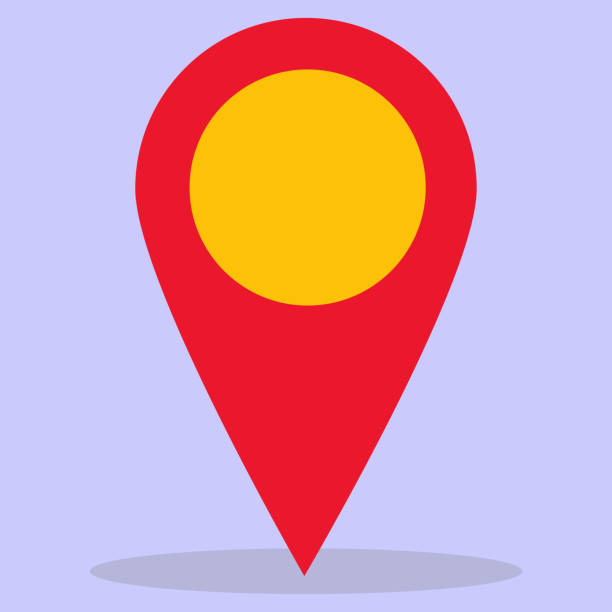 The concept of a global coordinate, a point. The concept of a global coordinate, a point. The image is made in a flat style. Vector illustration. A series of business icons. geo locator stock illustrations