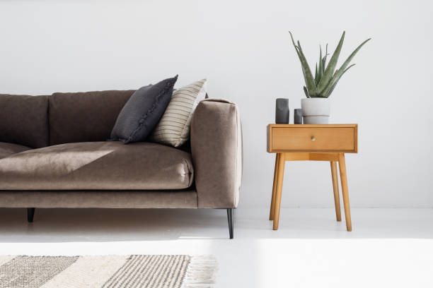 istock Modern flat with stylish decor and furniture 1355500825