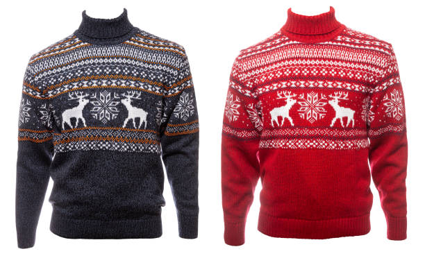 istock Blue and red knitted Ugly Sweater templates isolated on white 1355501178
