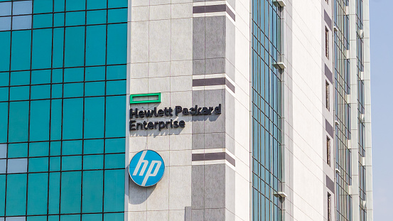 Gurugram, India - 29 Sep, 2021 - Newly inaugrated Hewlett Packard office in Gurgaon DLF Cyber City also known as Cyberhub