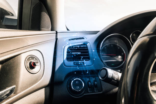 istock Car air conditioner. Vehicle vent interior for cold automobile cool. Auto climate condition. Ac ventilation system. 1355506692