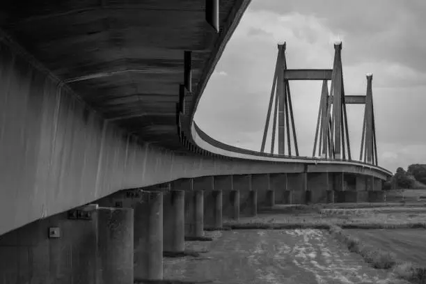 Close up of the Willem Alexanderbrug near Tiel in theNetherlands.