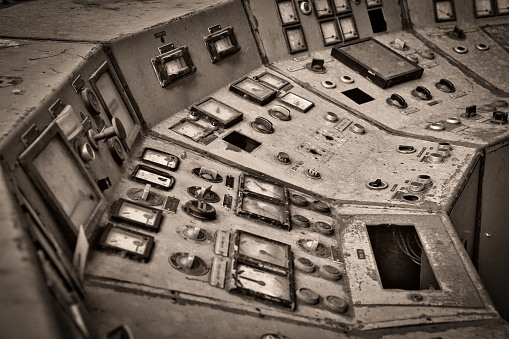 Old control panel in the steelworks