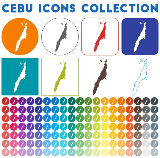Vector illustration of Cebu icons collection.