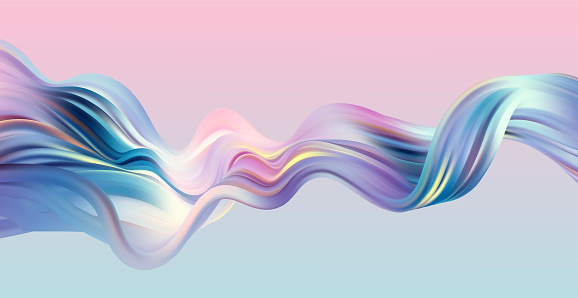 Abstract blue and pink swirl wave background. Flow liquid lines design elemen