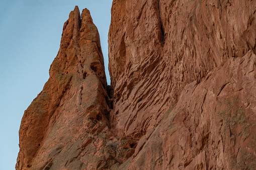 Sandstone rock formations of the Garden of the Gods is of city park of Colorado Springs, Colorado in western USA.