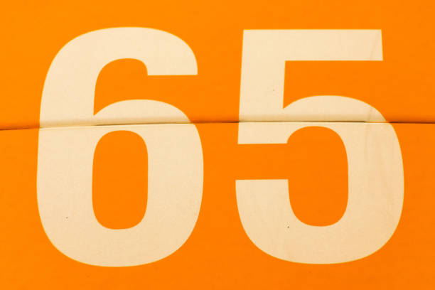 number 65 in ornage color