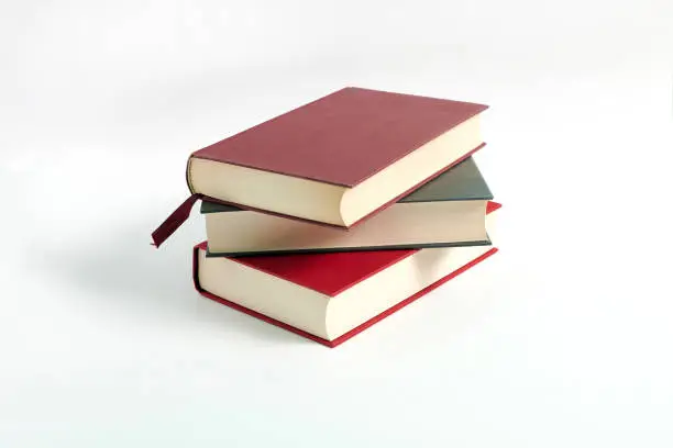 Books on white background