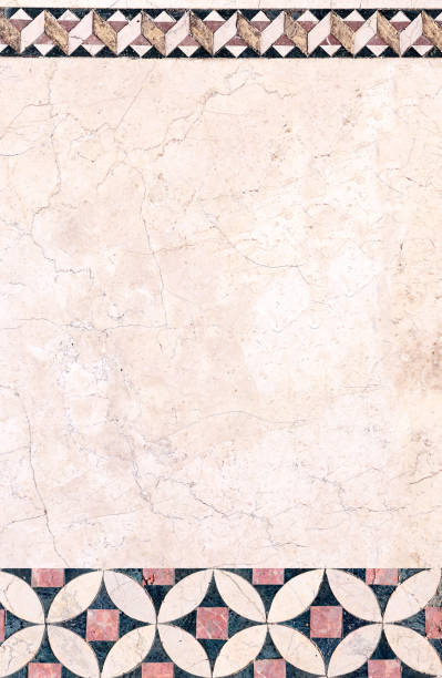 istock Vertical or horizontal background with ancient decorative mosaic on marble 1355516863
