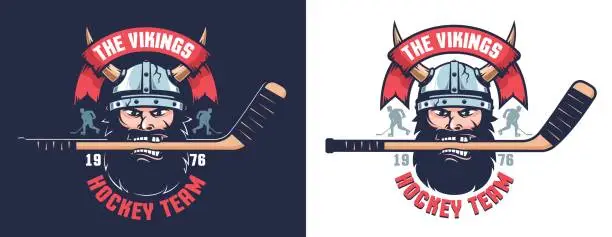 Vector illustration of Viking hockey team emblem