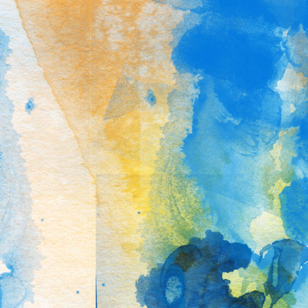 istock abstract blue and orange watercolor background 1355520959