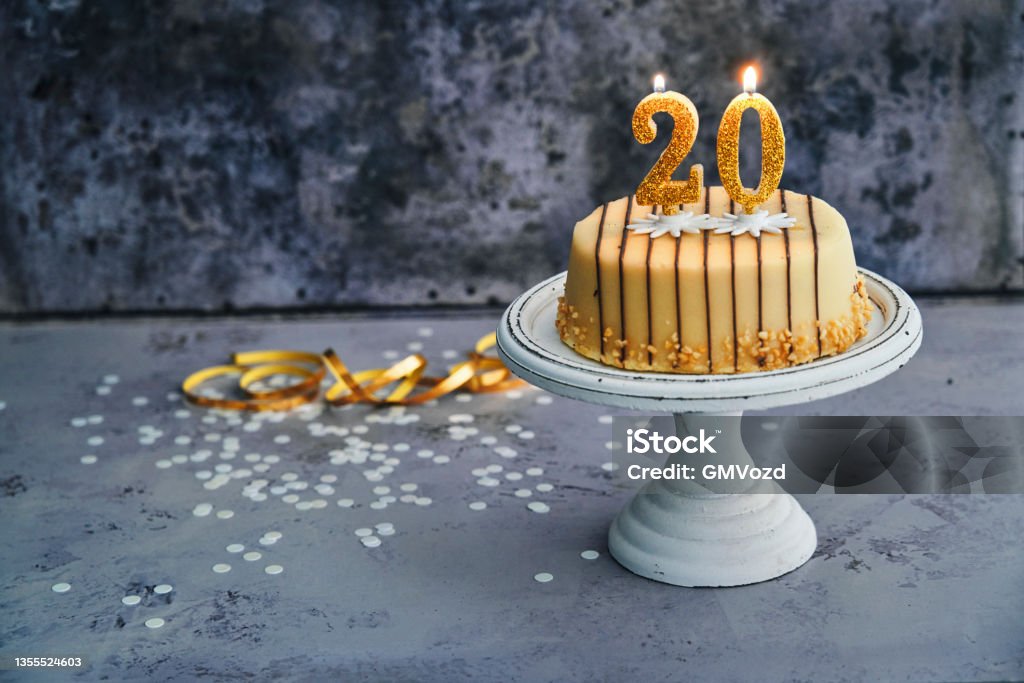 20th Birthday Cake Stock Photo - Download Image Now - Number 20, Candle ...