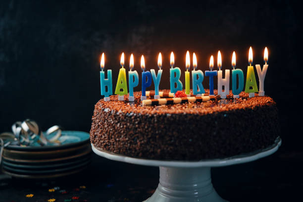 Chocolate Birthday Cake with Candles